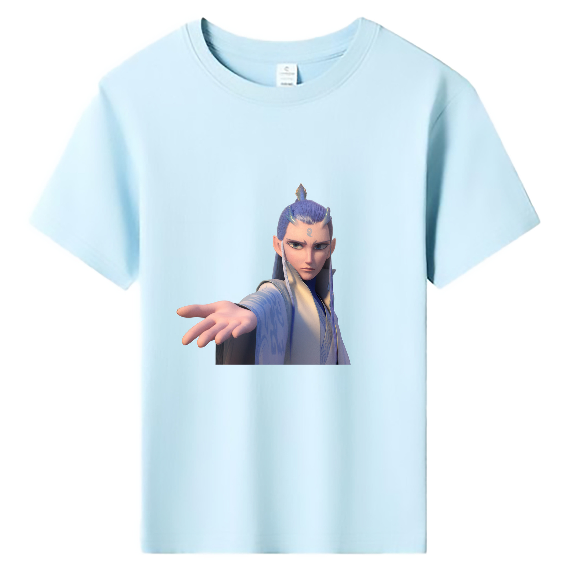 （画像用） Ne Zha 2 ナタ 魔童の大暴れ 綿100％キッズTシャツ（フロントプリント）